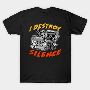 I Destroy Silence Old School Orange T-Shirt